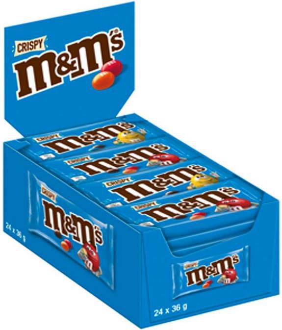 24 x 36g M&MS Crispy Schokolinsen mit Knusperkern ab 11,39€ (statt 19€)