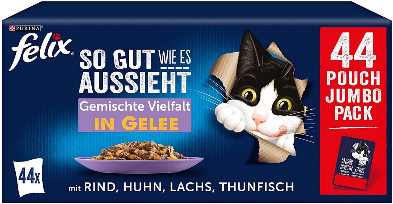 44x Felix   So gut wie es aussieht, Katzenfutter in Gelee für 12,54€ (statt 15€)