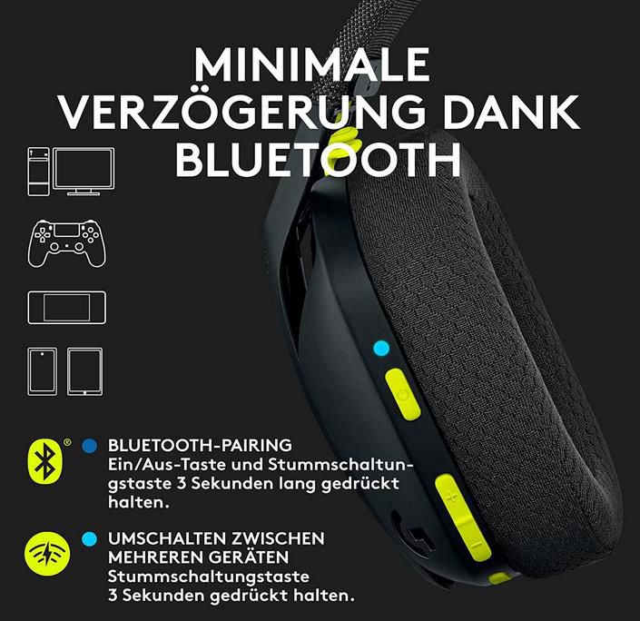 Logitech G435 Lightspeed Bluetooth Surround Sound Gaming Headset für 52,99€ (statt 63€)