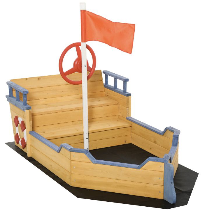 Outsunny Sandkasten Piratenschiff aus Tannenholz für 84,91€ (statt 110€)