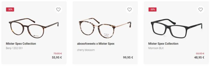 Mister Spex mit bis zu 20% Rabatt auf Brillen, Sonnenbrillen & Qualitätsgläser