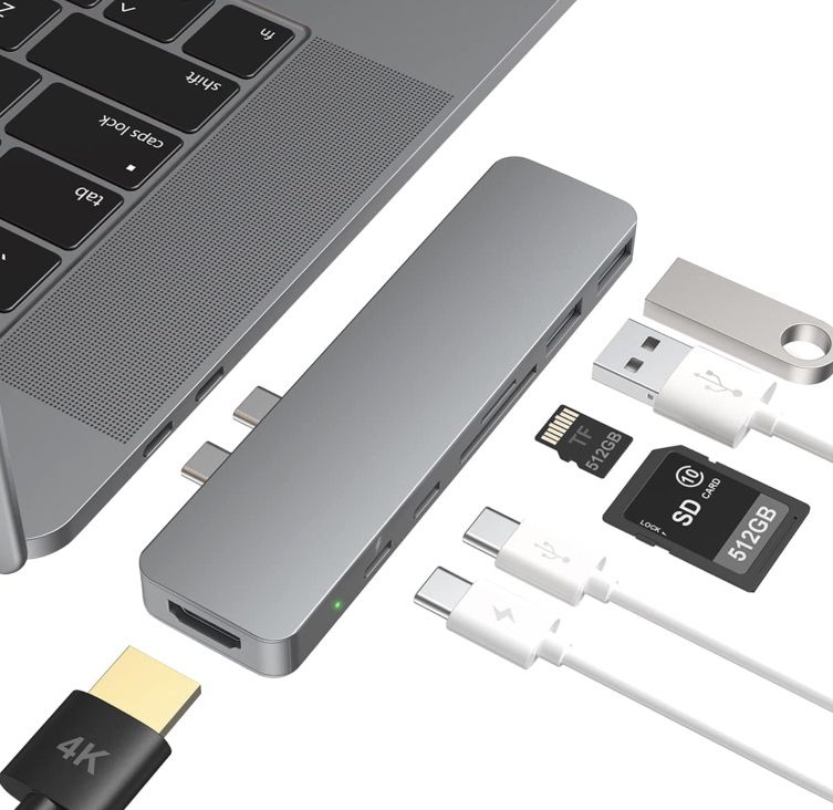 Cappuon 7 Port USB C Adapter für MacBook Pro / Air mit 100W PD für 15,99€ (statt 25€)