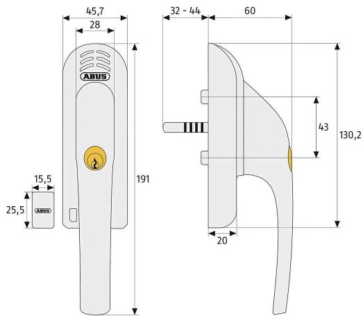 ABUS FG300A abschließbarer Fenstergriff mit Alarm in Braun für 20,99€ (statt 60€)