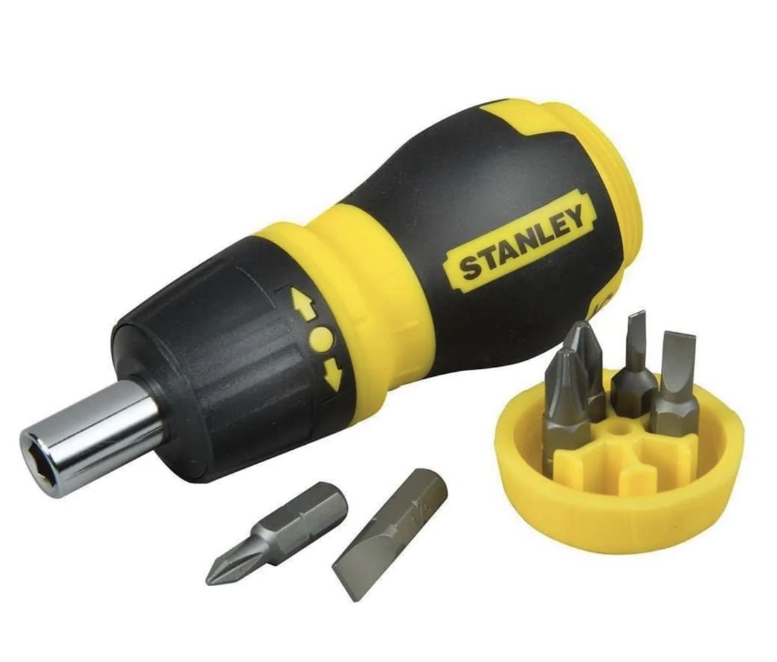 Stanley Bit-Schraubendreher Stubby mit Ratsche und 6 Bits für 9,45€ (statt 13€) &#8211; Prime