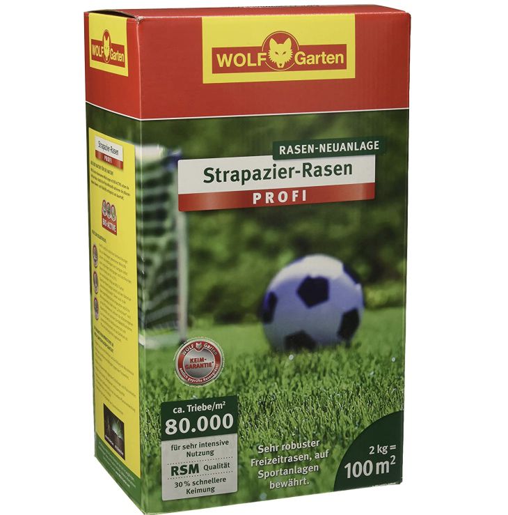 2kg WOLF Garten Strapazier Rasen Profi für 100m² für 22,60€ (statt 31€)