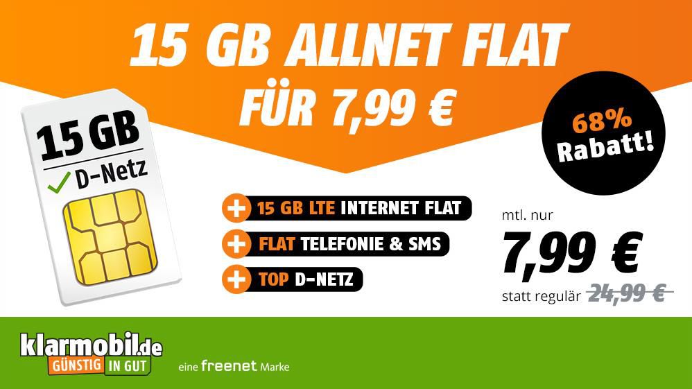 Vodafone Allnet Flat mit 15GB LTE für 7,99€ mtl.   eSIM möglich