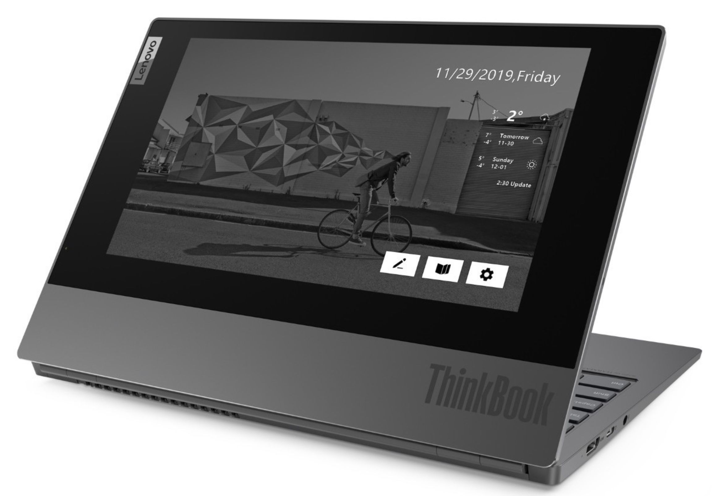 Lenovo ThinkBook Plus   13,3 Zoll Full HD Notebook mit zweitem E Ink Display für 599€ (statt 775€)