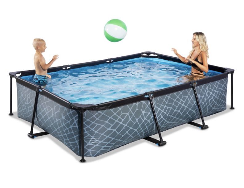 Schwimm­be­cken EXIT Toys Stone Grey 280x185 + Fil­ter­pum­pe für 112€ (statt 126€)