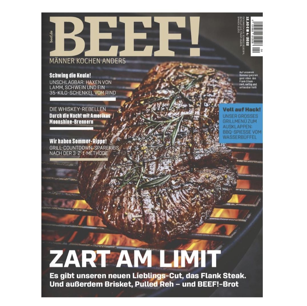 BEEF! Koch-Magazin für Männer mit 6 Ausgaben für 75€ + Prämie: 60€ Amazon-Gutschein