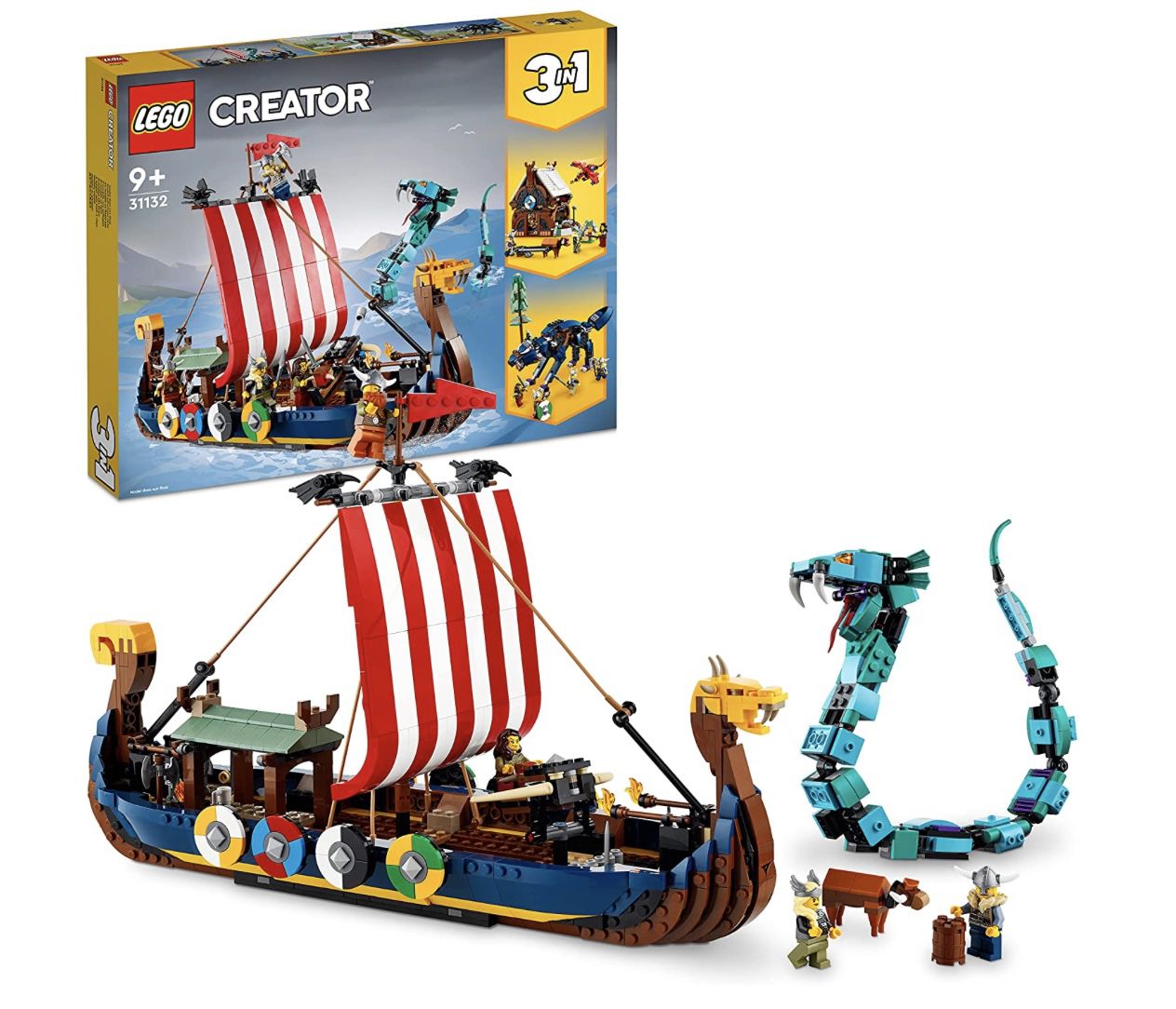 LEGO 31132 Creator 3 in 1   Wikingerschiff mit Midgardschlange für 75,62€ (statt 86€)