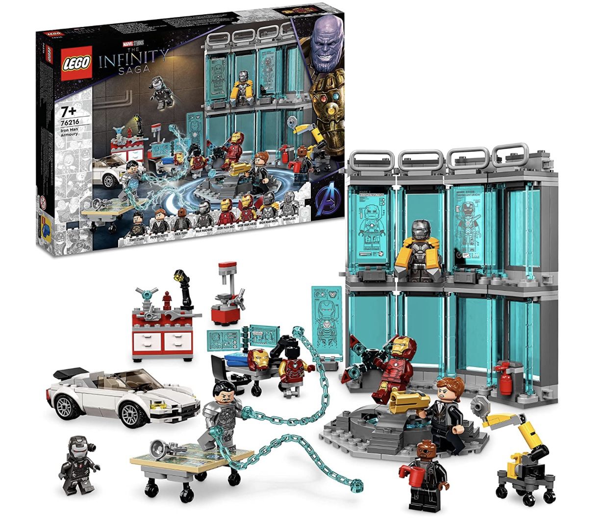 LEGO 76216 Marvel Super Heroes &#8211; Iron Mans Werkstatt für 57,99€ (statt 67€)