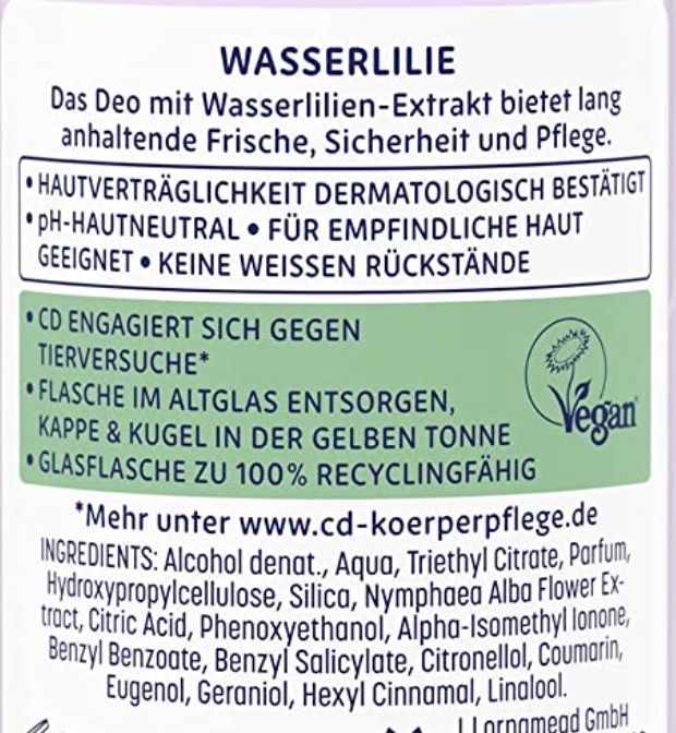 CD Deo Roll On Wasserlilie ohne Aluminiumsalze für 1,25€