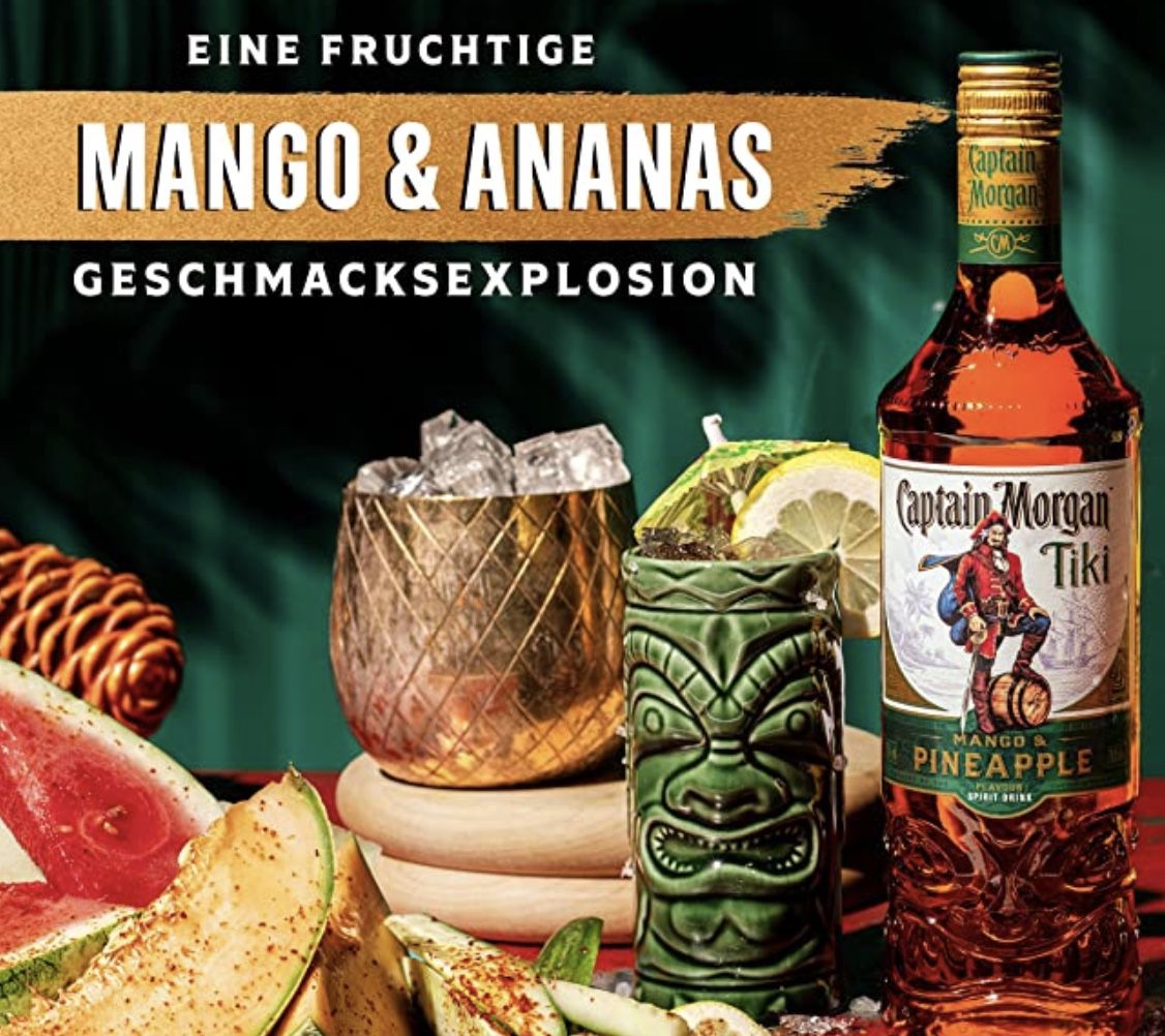 Captain Morgan Tiki Ananas  und Mango Rum für 8,99€ (statt 16€)   Prime Sparabo