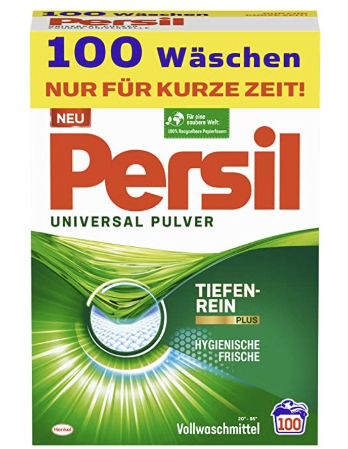 Persil Universal Pulver Waschmittel (100 WL) für 13,43€ (statt 23€)   Prime Sparabo