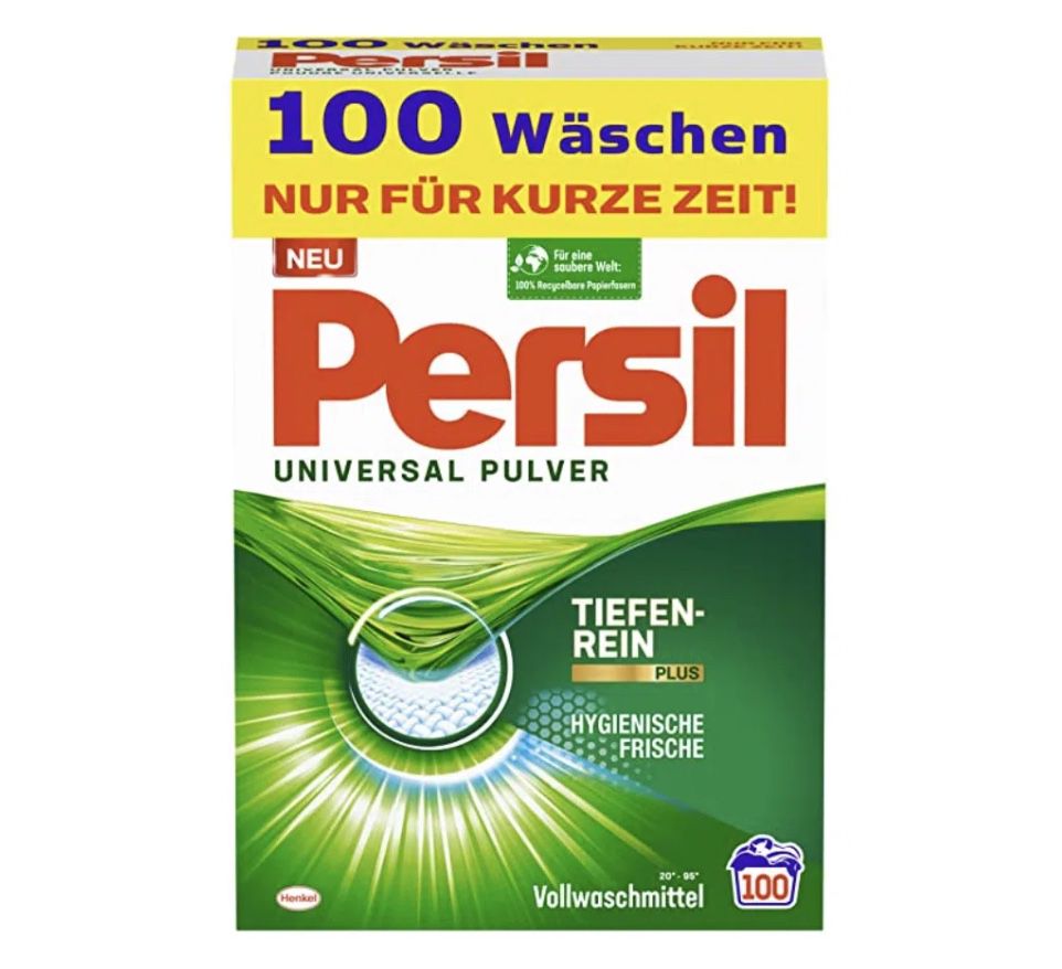 Persil Universal Pulver Waschmittel (100 WL) für 13,89€ (statt 23€) &#8211; Prime Sparabo