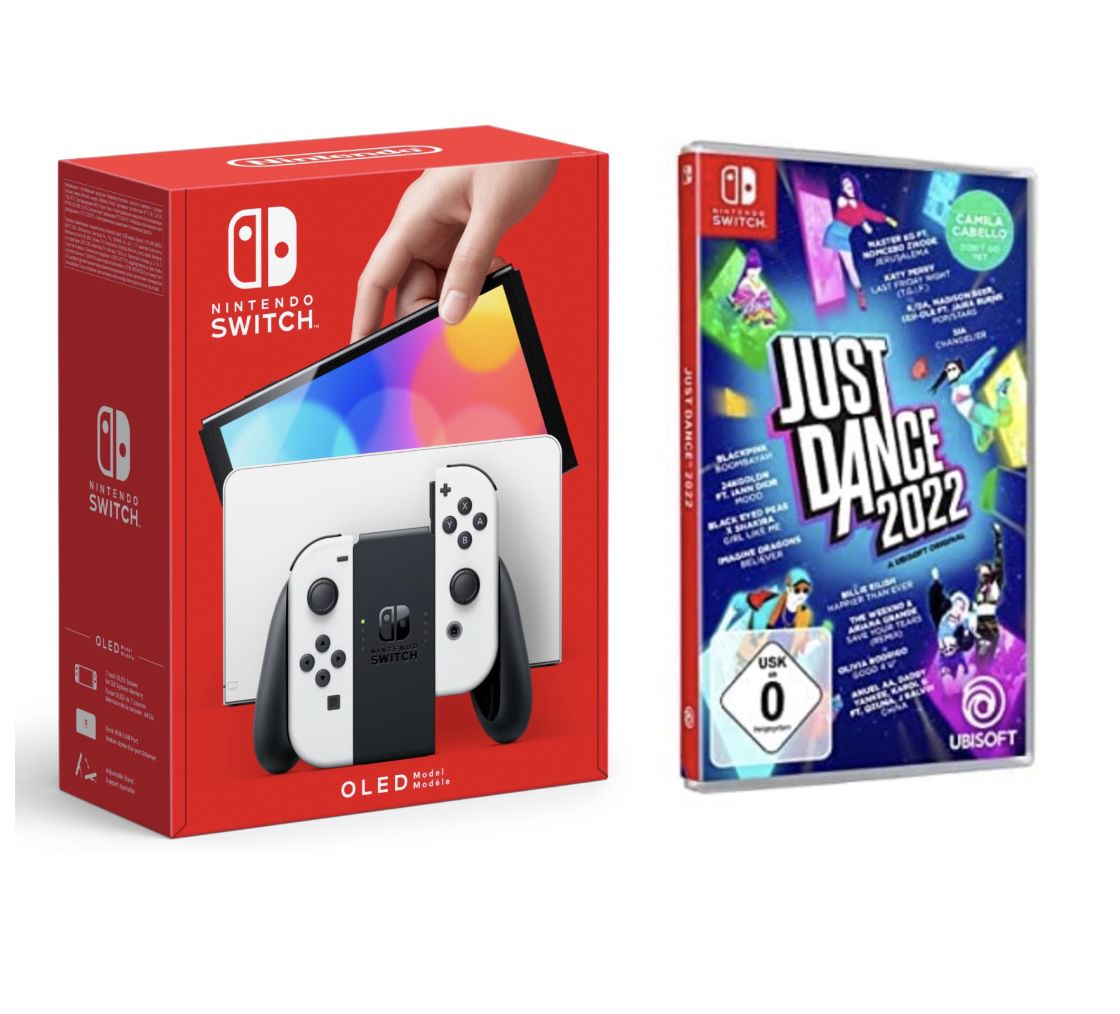 Nintendo Switch OLED in Weiß + Just Dance 2022 für 320,99€ (statt 357€)