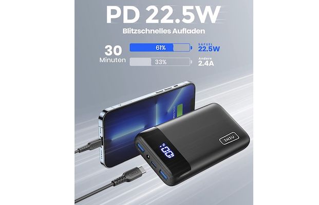 INUI USB C Powerbank mit 20.000mAh für 13,49€ (statt 29€)