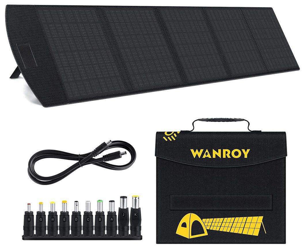 WANROY 100W 18V Solar Panel mit QC3.0, Type C, USB A & DC für 162,49€ (statt 250€)