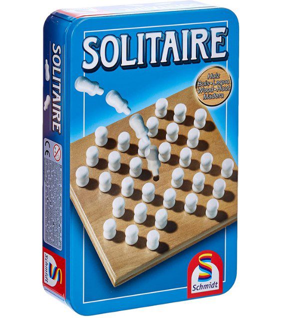 Schmidt Spiele Solitaire (1 Spieler) aus Holz in Metalldose für 4,99€ (statt 9€) &#8211; Prime