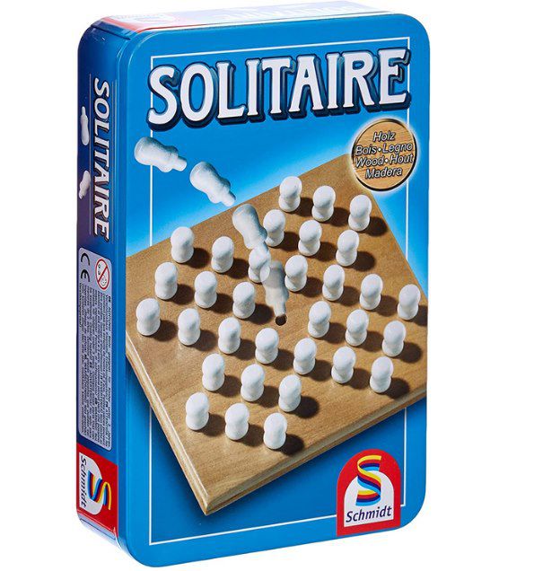 Schmidt Spiele Solitaire (1 Spieler) aus Holz in Metalldose für 6,49€ (statt 10€)   Prime