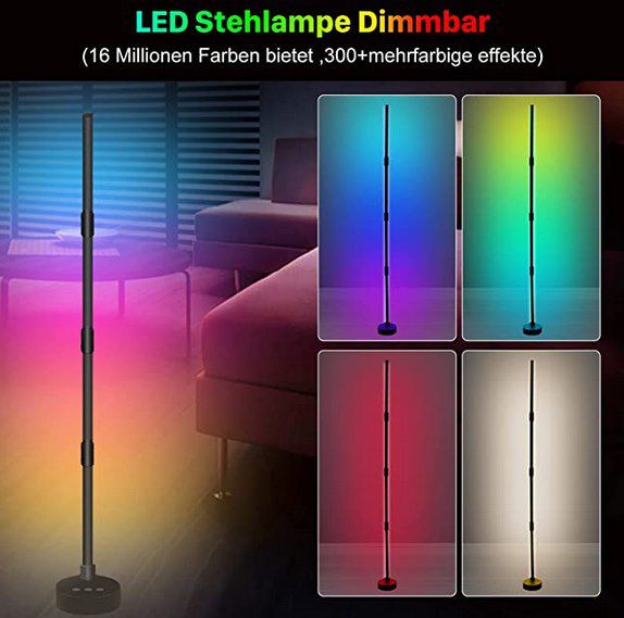 RGB LED Stehlampe mit 300 Effekten & App Steuerung für 23,99€ (statt 60€)