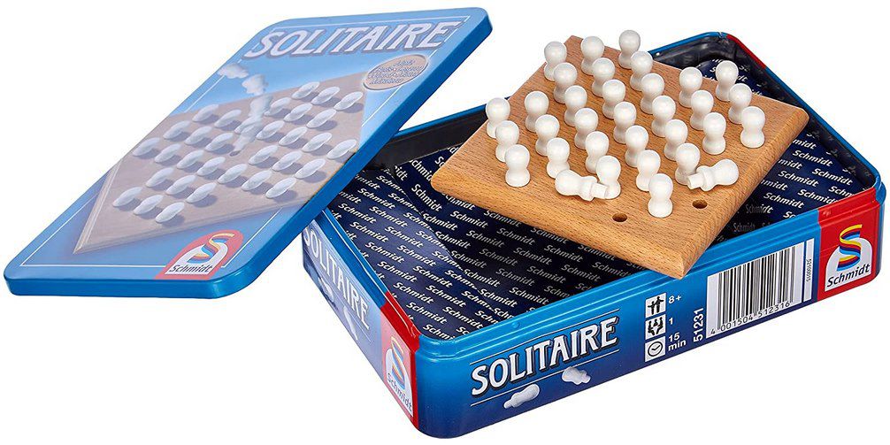 Schmidt Spiele Solitaire (1 Spieler) aus Holz in Metalldose für 6,49€ (statt 10€)   Prime