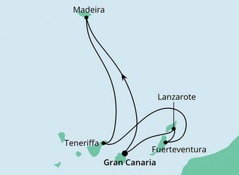AIDA Last Minute – z.B. 7 Tage Kanaren & Madeira ab Gran Canaria ab 699€ p.P. inkl. VP + 50€ Bordguthaben