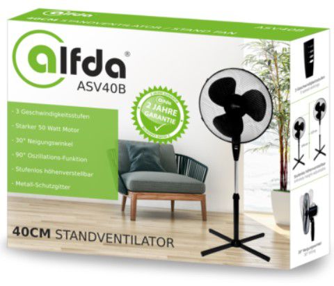 ASV40 Standventilator 50W 3 Stufen für 17,99€ (statt 25€)