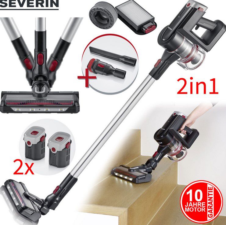 Severin HV 7168 Akku Hand, Stiel u. Bodenstaubsauger für 193,49€ (statt 219€)