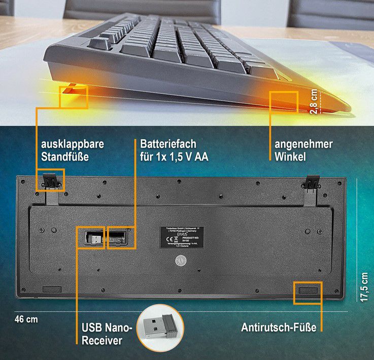 Eaxus Venio V2 wireless Tastatur Maus Combo für 13,99€ (statt 23€)