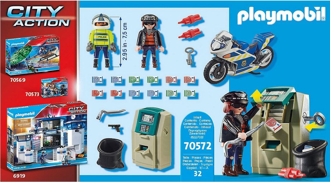 PLAYMOBIL 70572 Polizei Motorrad: Verfolgung des Geldräubers für 10,99€ (statt 15€)