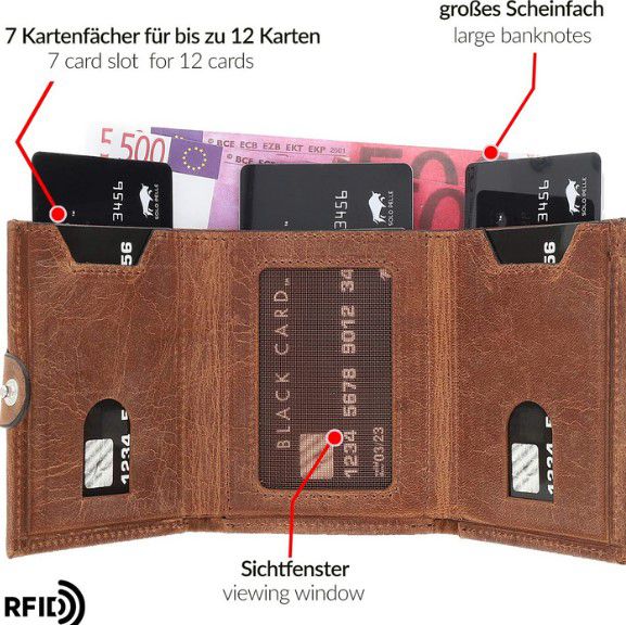 Solo Pelle RIVA Slim Wallet Münzfach 12 Kreditkarten für 24,95€ (statt 50€)