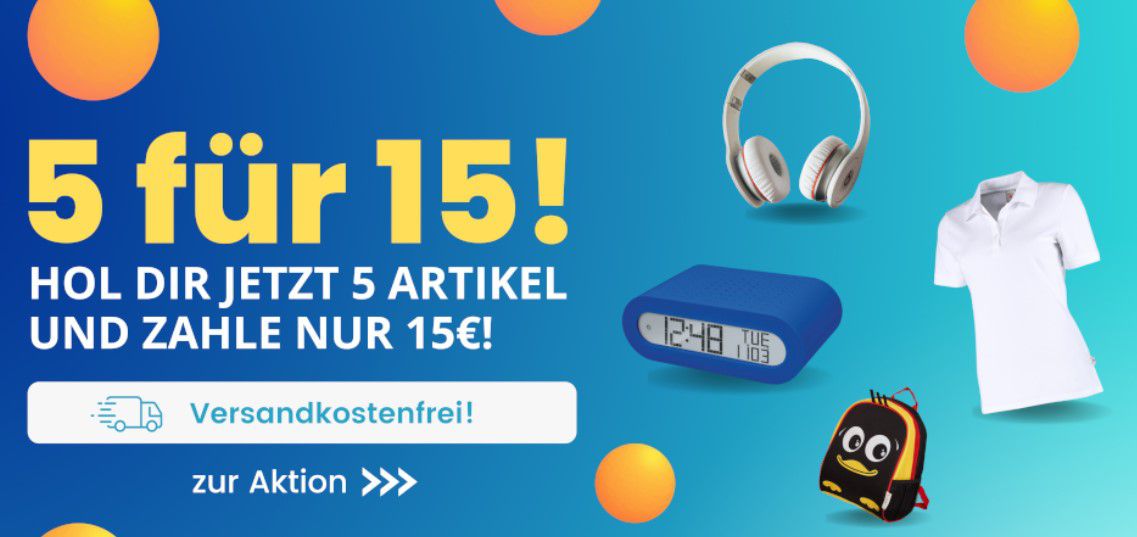 Dealclub Aktion: 5 Artikel kaufen nur 15€ zahlen inkl. VSK