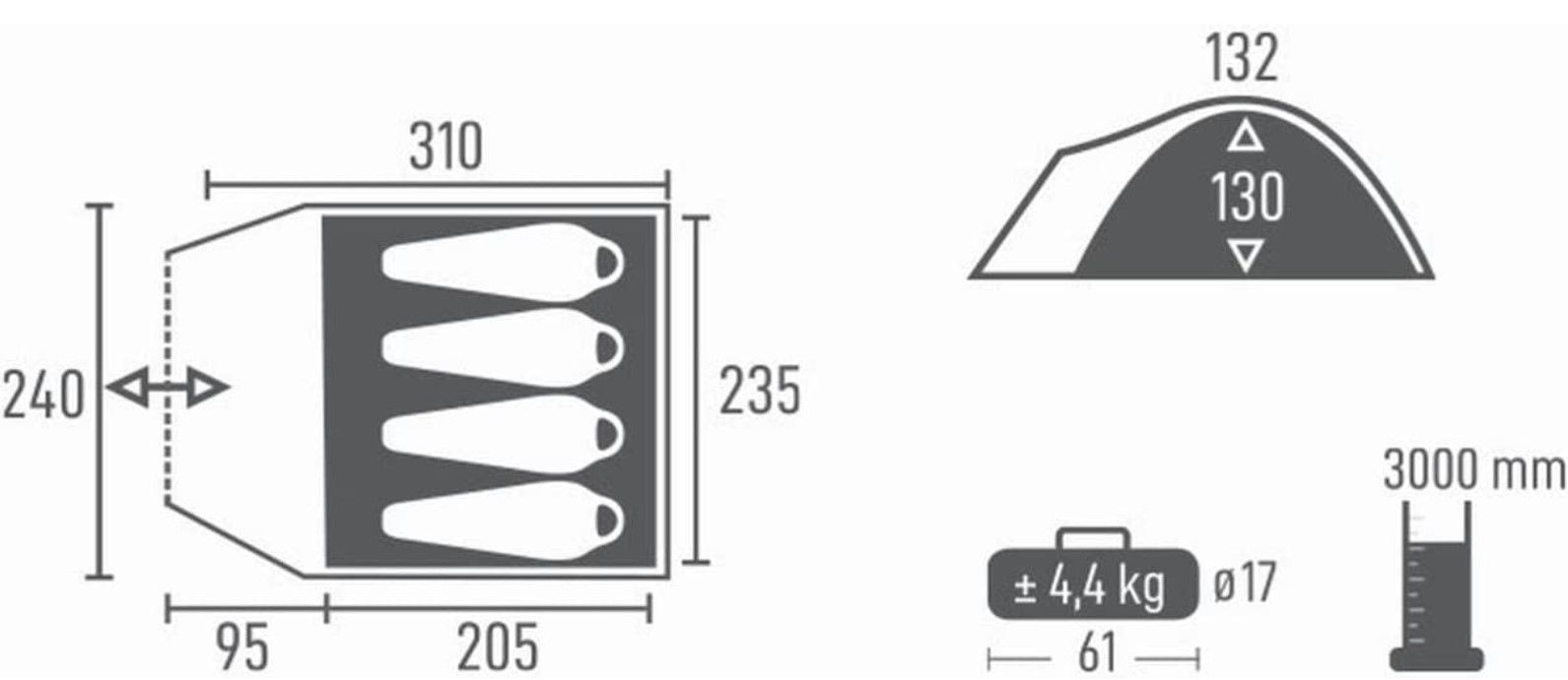 ACAMP Kuppelzelt 4 Personen für 59,95€ (statt 80€)