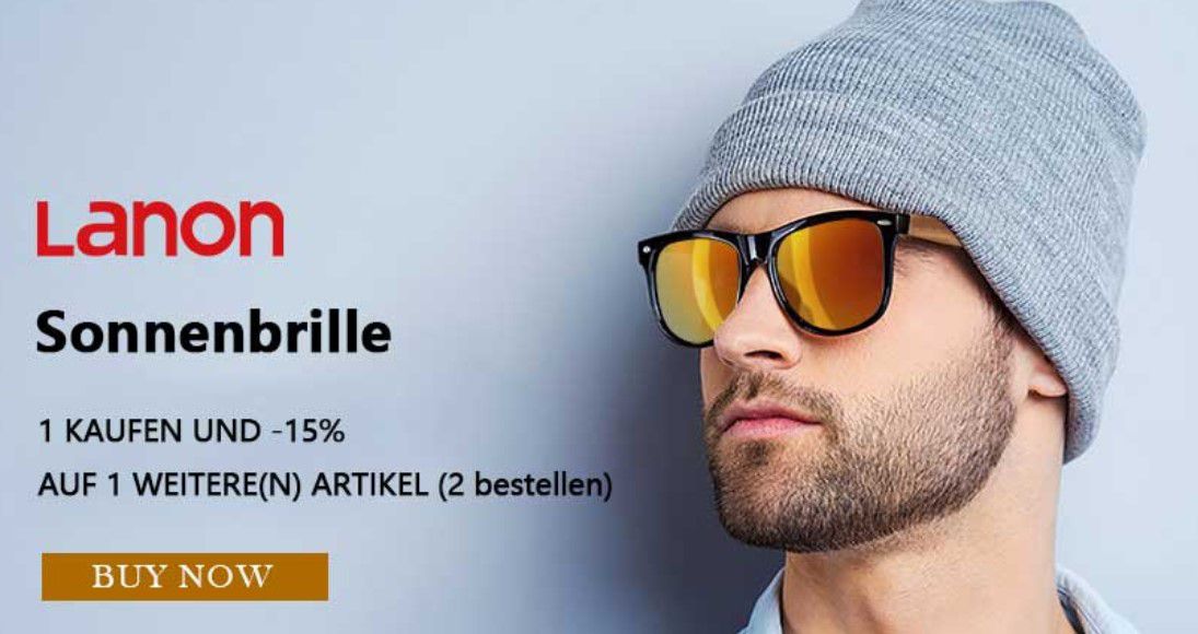 LANON Herren Piloten  u. Sonnenbrille polarisiert 100% UV400 für 7,93€ (statt 17€)