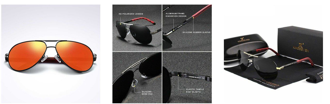 LANON Herren Piloten  u. Sonnenbrille polarisiert 100% UV400 für 7,93€ (statt 17€)