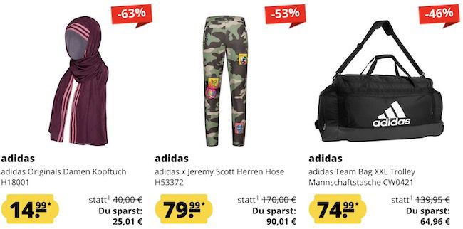 adidas Sale bei SportSpar + kaufe 3 zahle 2 + keine VSK ab 50€