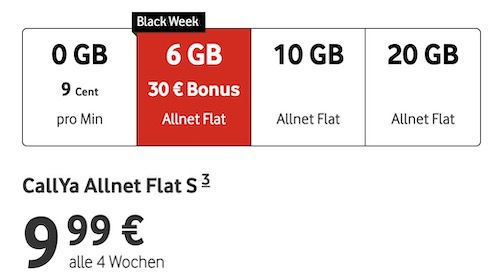 🔥 GRATIS: 12 Wochen Vodafone CallYa 6GB LTE/5G inkl. 30€ Bonus