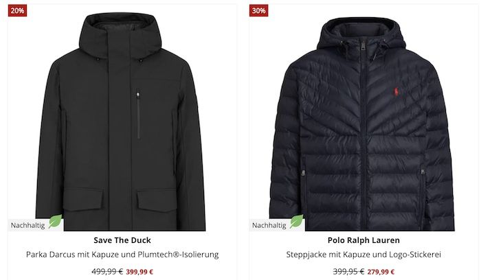 Hirmer Winterjacken Sale bis 50% Rabatt   z.B. Tommy Jeans Steppjacke 119,99€ (statt 165€)