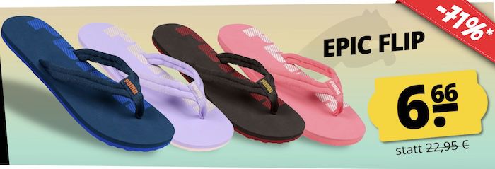 PUMA Epic Flip V2 Unisex Sandalen für je 6,66€ + VSK (statt 22€)