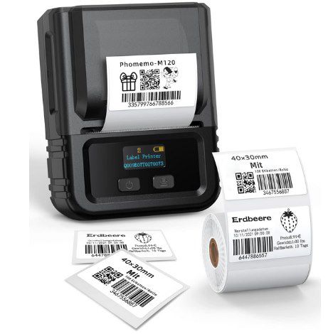 Phomemo M120 Thermo Etikettendrucker mit App für 47,99€ (statt 80€)