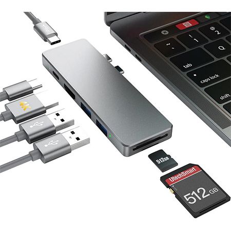 Tomvorks 7-in-2 Multiport USB Hub für MacBooks für 13,99€ (statt 20€)