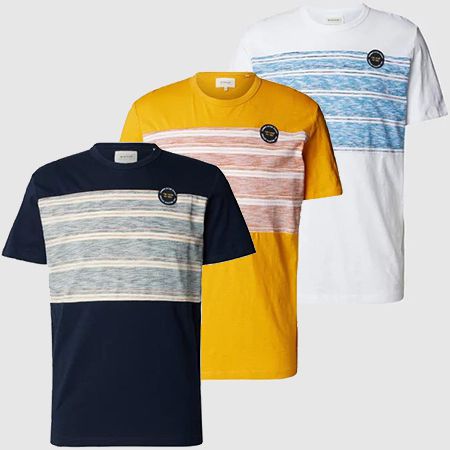 Tom Tailor Herren T-Shirt mit Label-Patch in drei Farben für je 9,34€ (statt 14€)