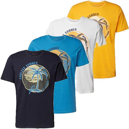 Tom Tailor Herren T-Shirts in vier Farben für je 7,64€ (statt 14€)