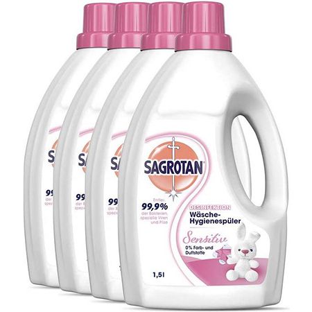 4 x 1,5 Liter Sagrotan Wäsche-Hygienespüler Sensitiv 0% ab 10,52€ (statt 13€) &#8211; Prime Sparabo