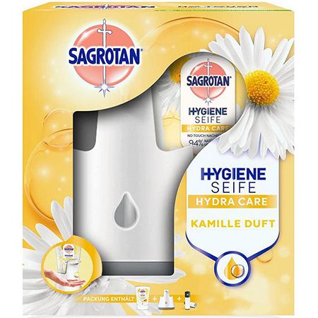 Sagrotan No-Touch Seifenspender inkl. Lotusblüte &#038; Kamillenöl Seife ab 4,75€ (statt 9€) &#8211; Prime Sparabo