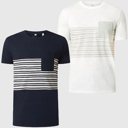 Esprit Herren T-Shirt mit Streifenmuster in zwei Farben für je 10,19€ (statt 20€)