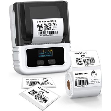 Phomemo M120 Thermo-Etikettendrucker mit App für 37,49€ (statt 75€)