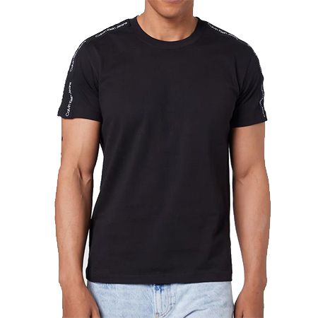 Calvin Klein Logo Tape Herren T-Shirt in Schwarz für 29,90€ (statt 35€)