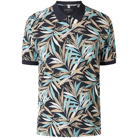 Esprit Slim Fit Herren Poloshirt mit Blättermuster für 14,99€ (statt 30€)